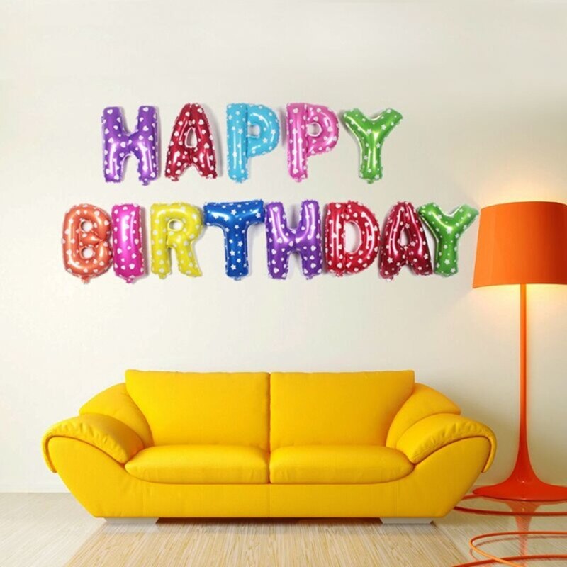  ο Ȳ ǹ ȸ  ũ    ǳ 13pcs - /Free shipping new Golden Silver gray red Pink letters Happy Birthday Balloons  13pcs-lots